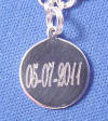 back side of charm has the wedding date