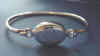 sterling silver oval cuff bridesmaid bracelet with interlocking monogram