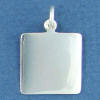 sterling silver square charm that can be engraved on front and back sides