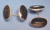 sterling silver black onyx oval cuff links