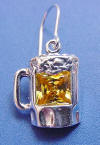 sterling silver beer mug earrings