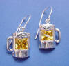 sterling silver beer mug earrings