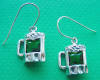 sterling silver green beer mug earrings