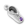 sterling silver february birthstone baby bootie charm