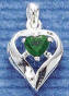 sterling silver birthstone heart pendant charm