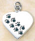 sterling silver birthstone paw print heart charms