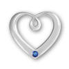 sterling silver september heart birthstone pendant