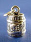 sterling silver 3-d keg of beer charm