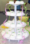 Inidvidual mini cakes are a great way to incorporate the cake pull tradition into a bridal shower.