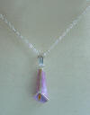 Sterling silver pink enamel cloisonne' calla lily necklace