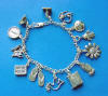 sterling silver rolo charm bracelet with sterling silver charms