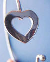 sterling silver wire heart cuff charm bracelet