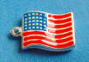 sterling silver american flag charm has red and blue enamel