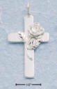 sterling silver cross with rose necklace