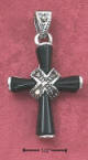 sterling silver black onyx and marcasite cross necklace
