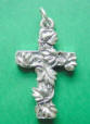 sterling silver cross with branch and leaves necklace
