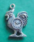 sterling silver rooster clock charm