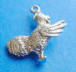 sterling silver rooster charm