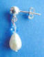 sterling silver flowergirl pearl and crystal stud dangle earrings