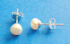 sterling silver freshwater pearl flowergirl stud earrings