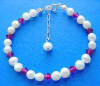 flower girl pearl and crystal bracelet
