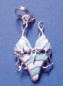 sterling silver blue and white enamel striped bikini charm