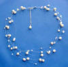 bride's wedding jewelry - 5-strand pearl and crystal illusion necklace