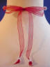 organza necklace tied in a bow on the back of the neck