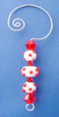sterling silver red and white christmas ornament hanger