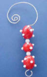 sterling silver red bumpies christmas ornament hanger