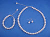bridal wedding jewelry set in 8mm swarovski cream crystal pearls