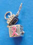 sterling silver pink ribbon breast cancer awareness prayer box charm