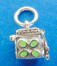 sterling silver multi-color enamel prayer box charm