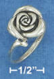 Sterling silver 14mm rose ring - available in sizes 5-9.