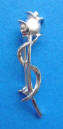 sterling silver rosebud pin
