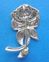 the back has a pin for wearing as a pin or brooch, it also has a bail to be worn as a pendant for a necklace