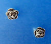 small sterling silver rose post earrings