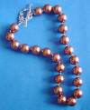 chocolate brown shell pearl necklace