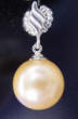golden shell pearl stud dangle earring