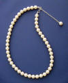 8mm Swarovski(TM) creme rose light crystal pearl necklace with sterling silver clasp and necklace extender