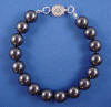 maid of honor black 10mm crystal pearl bracelet