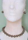 bronze shell pearl necklace and earrings