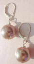 sterling silver rose shell pearl leverback earrings
