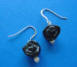 carved black onyx rose earrings