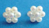 sterling silver freshwater pearl flower cluster stud earrings