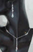 lariat-style sterling silver necklace with double drops in front
