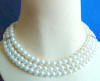 3-strand 8mm south sea shell pearl necklace