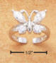 sterling silver cubic zirconia butterfly toe ring