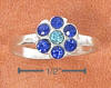 sterling silver blue crystals flower toe ring