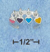 sterling silver toering with dangling multi-color enameled heart dangles